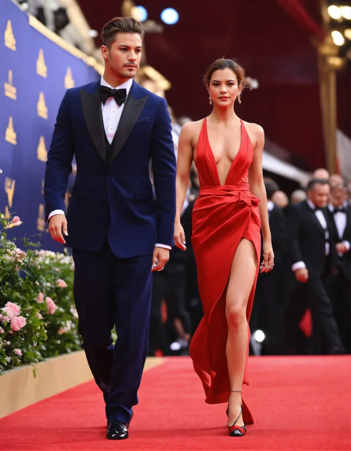 A FAMOUS PERSON WALKING ON THE RED CARPET ATTRACTI (1)
