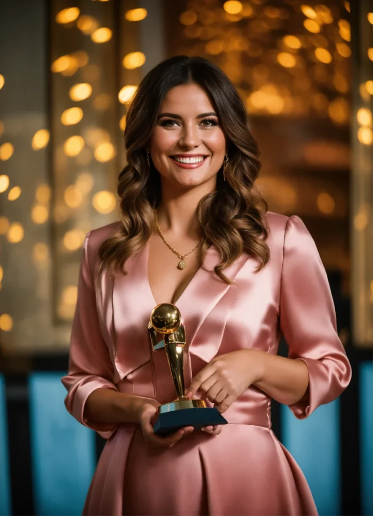A woman triumphant looking quizk presenter portrai (1)