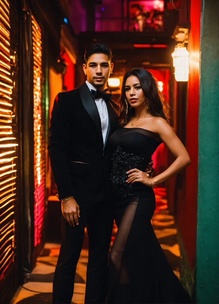 CUBAN COUPLE IN ALL BLACK CLOTHING CLASSY NIGHTCLU